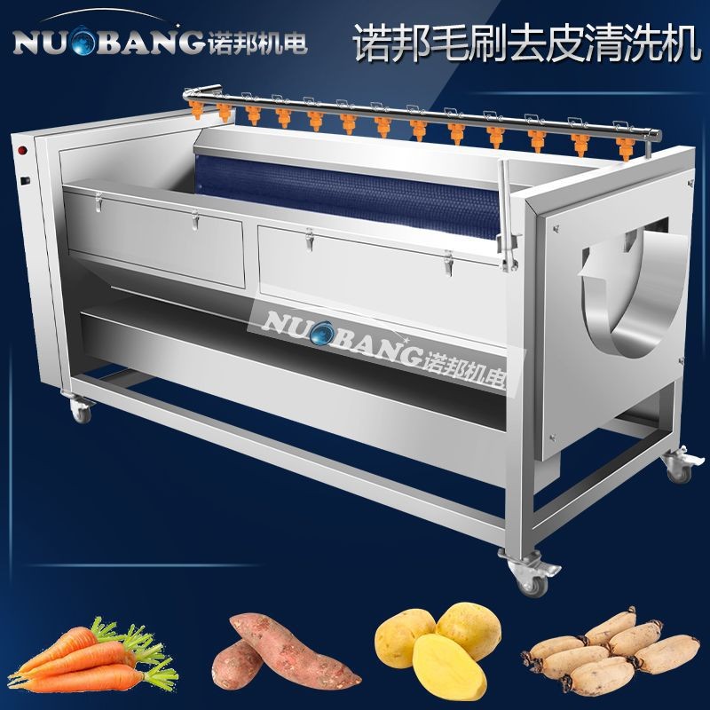 现货销售全自动花生芽脱皮机 商用花生芽洗皮机 毛刷式花生清洗机图6