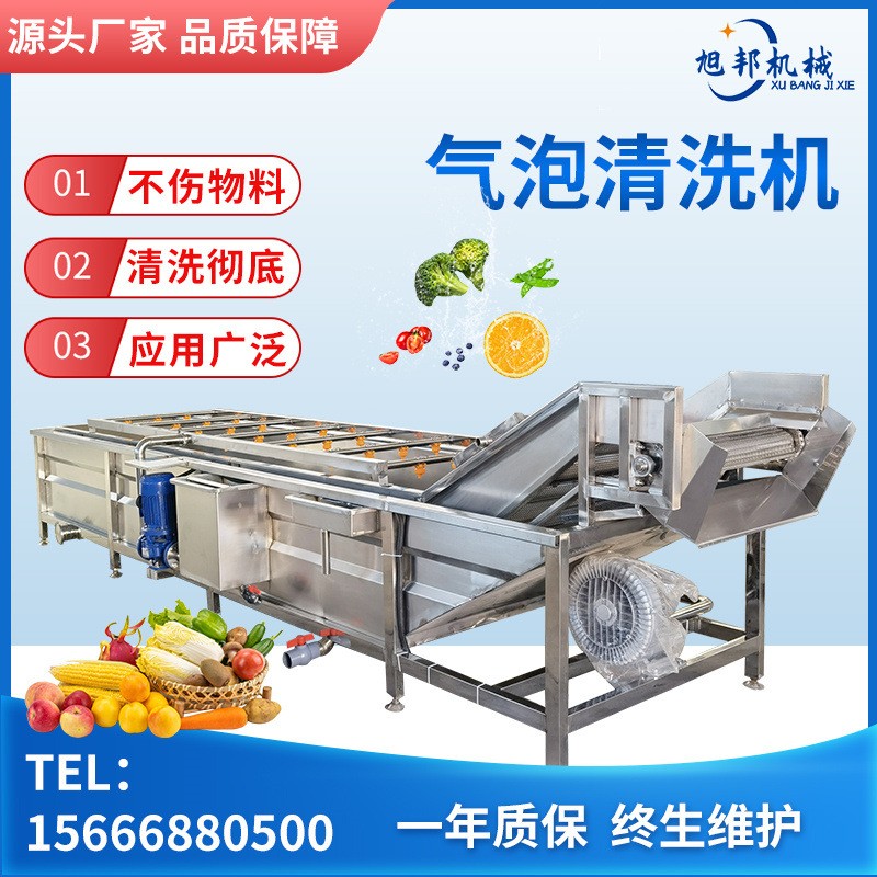 全自动果蔬喷淋清洗机 不锈钢中央厨房大型洗菜机 商用气泡清洗机图3