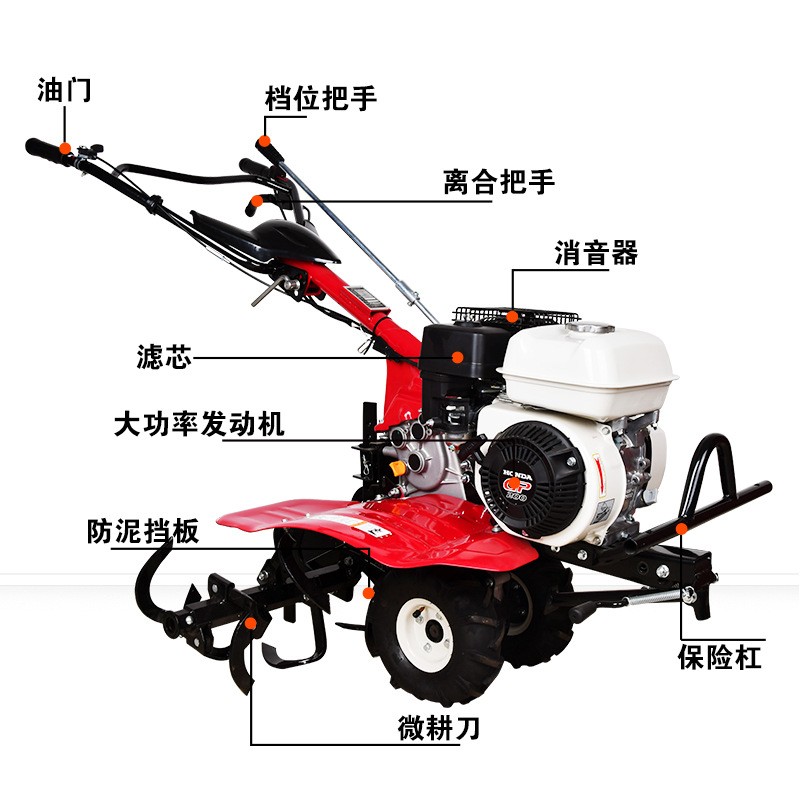 原装微耕机 FQ650四冲程汽油旋耕机 松土机 田园管理整地机图4