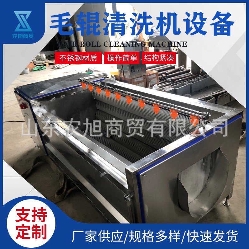 玉米去须清洗机 核桃仁毛辊脱皮清洗机 白山芋清洗去皮设备图5