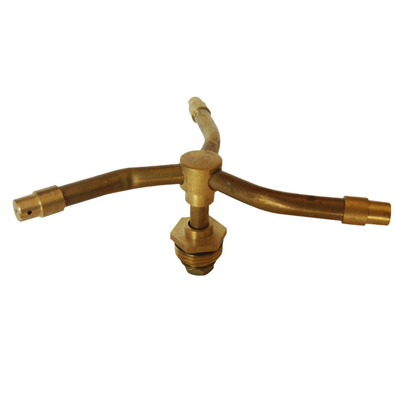 三叉铜喷头360度自动旋转四叉草坪园林绿化喷灌浇花洒水器喷头图3