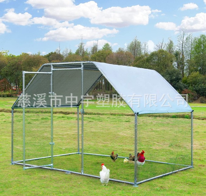 户外大型狗笼鸡笼兔笼尖顶平顶镀锌管可折叠铁丝兽笼宠物笼批发图4