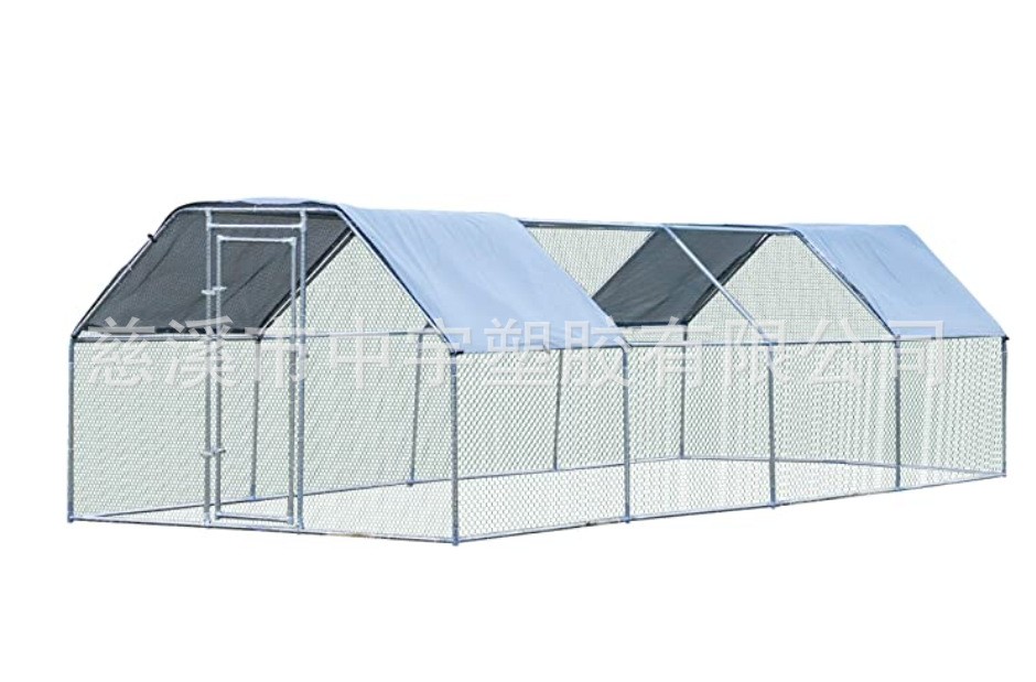 户外大型狗笼鸡笼兔笼尖顶平顶镀锌管可折叠铁丝兽笼宠物笼批发图3