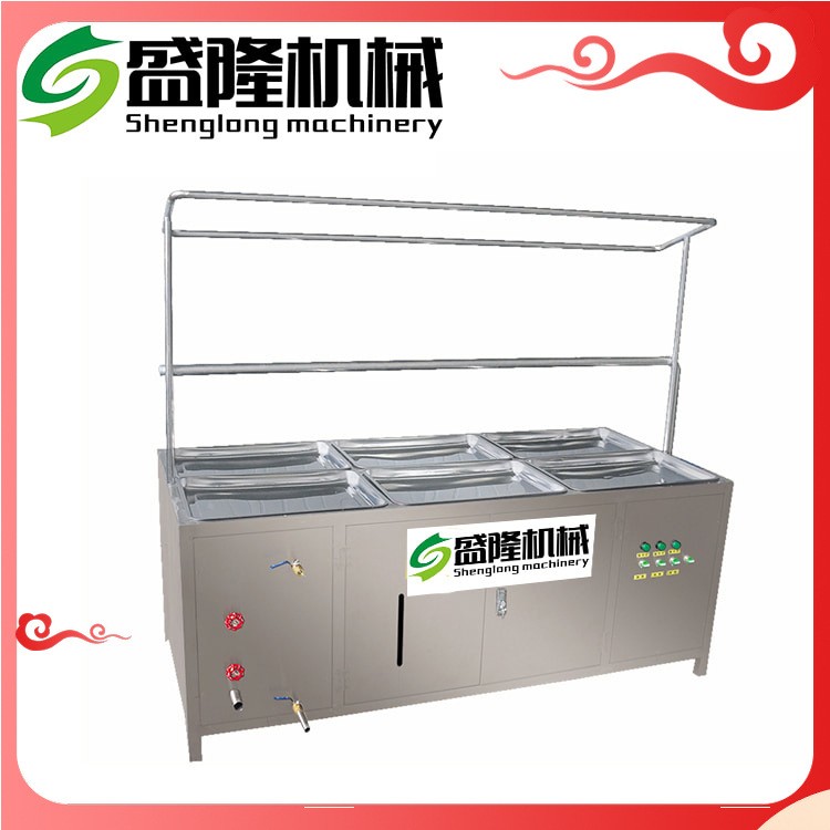 6盒8盒豆油皮机厂家 不锈钢商用腐竹豆油皮机 两联磨浆机组装图2