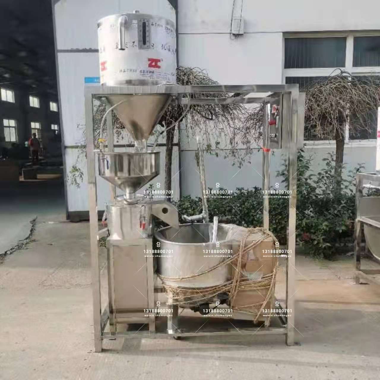 磨浆机设备 山东两连磨三连磨厂家 全自动三联磨浆机图3