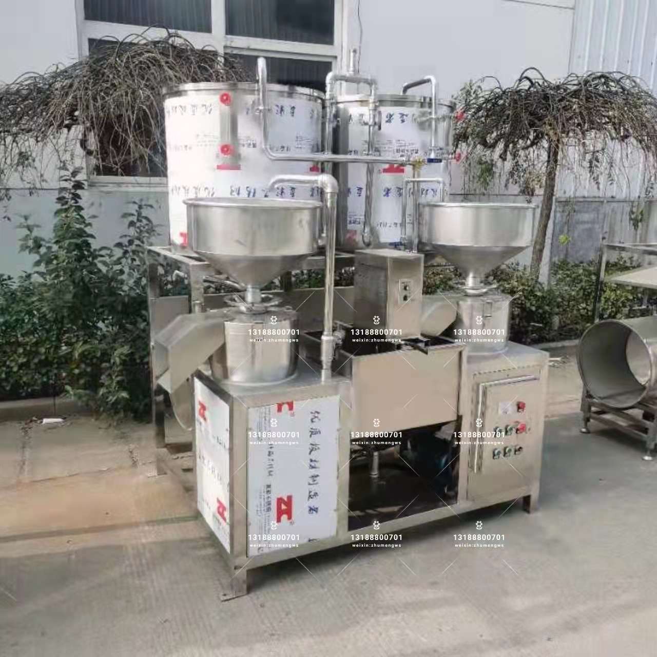 磨浆机设备 山东两连磨三连磨厂家 全自动三联磨浆机图2