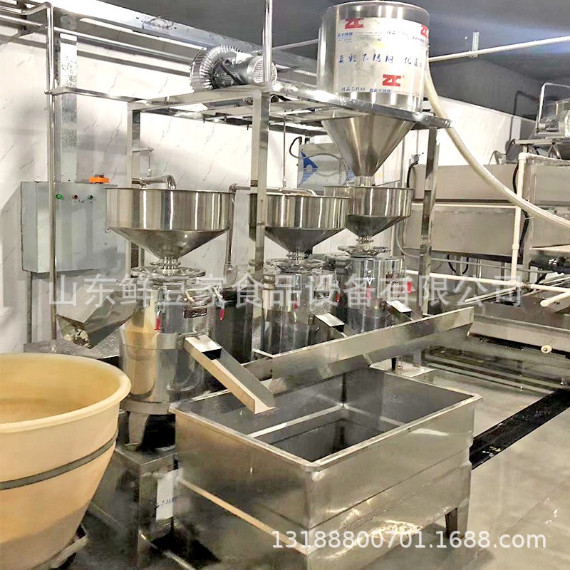 大型黄豆三联磨浆机 真空上豆吸豆机 分体式磨浆机自动搅拌上渣机图2