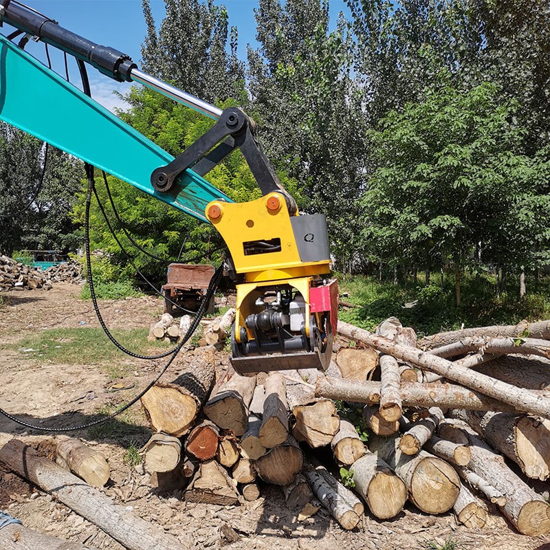 园林树木修剪抱夹锯 挖机改装伐木属具抱锯夹 原木切割液压油锯图5