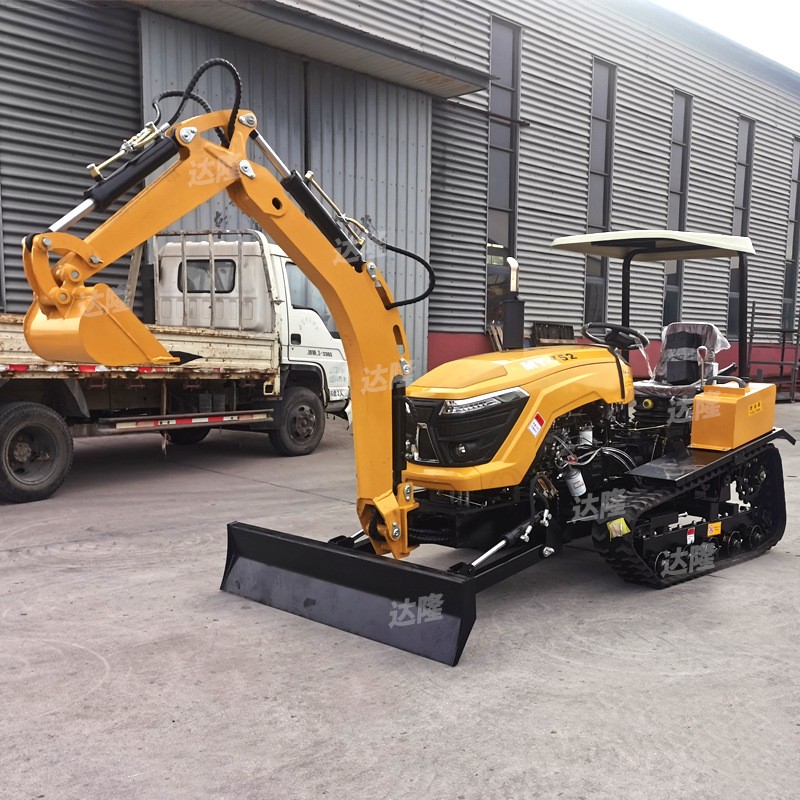 多功能履带旋耕机50马力带挖机的拖拉机农业耕地挖土大棚鱼塘果园图5