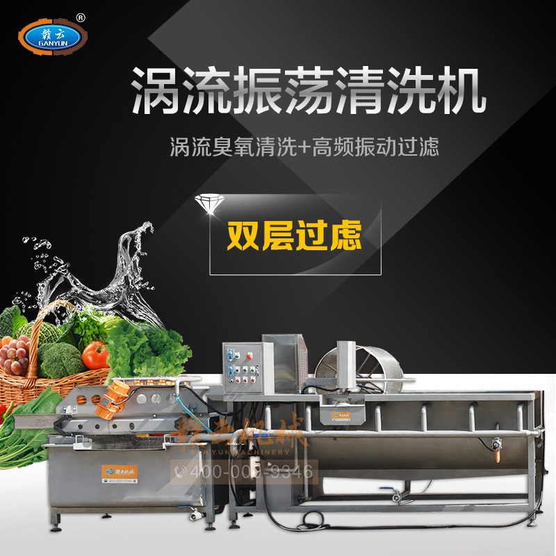 涡流震荡清洗机 全自动蔬菜清洗机 流水线洗菜机 臭氧气泡洗菜机图4