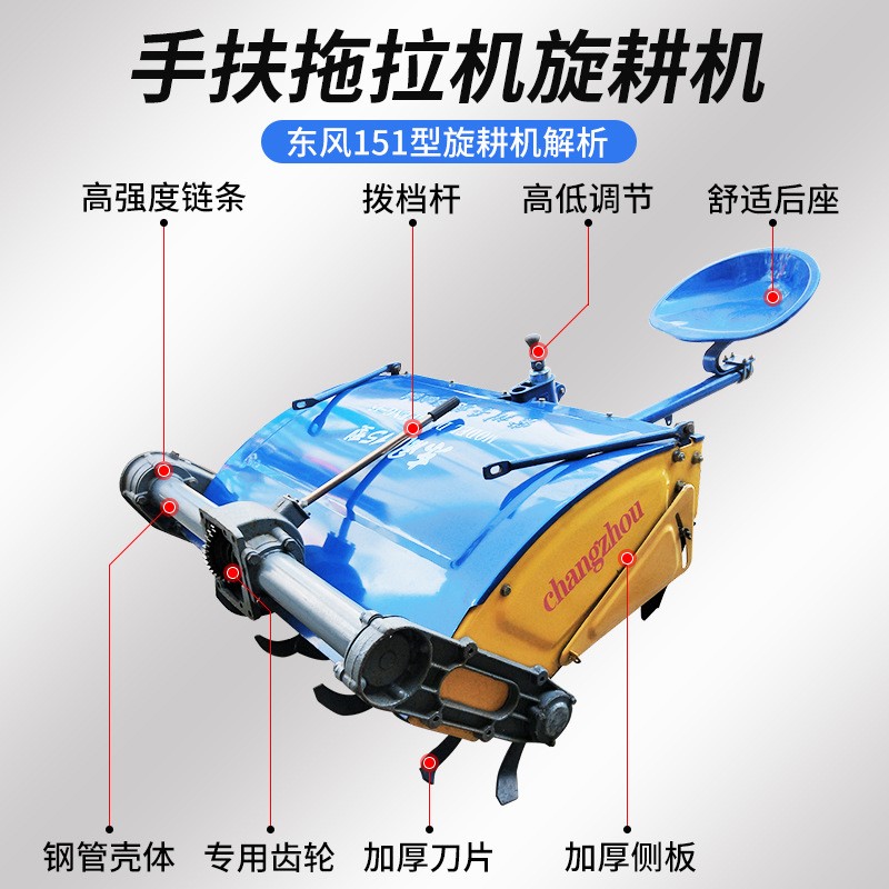 常州东风151型农用手扶拖拉机26/24刀旋耕机开沟机高低速水田旱田图5