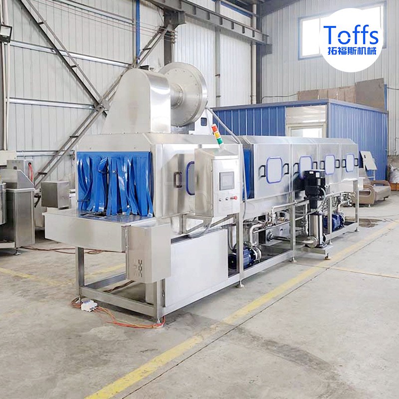 自动化周转筐清洗机 鸡蛋蔬菜塑料筐清洗流水线 大型连续式洗筐机图2