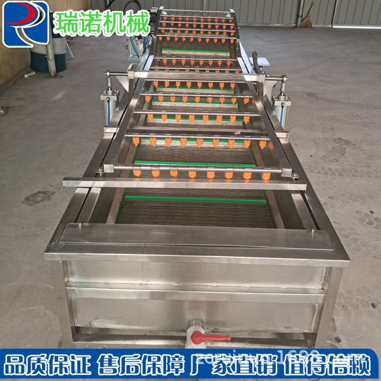 全自动蔬菜清洗流水线 食品果蔬翻滚气泡清洗机 净菜加工成套设备图4