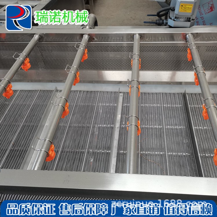 厂家直供不锈钢果蔬清洗机 气泡冲浪喷淋清洗机 厨房净菜清洗线图3
