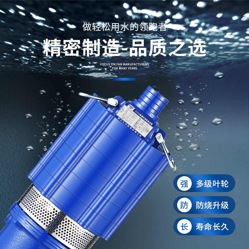 QD多级潜水泵家用220v高扬程抽水泵农用灌溉高压小老鼠水泵清水泵图4