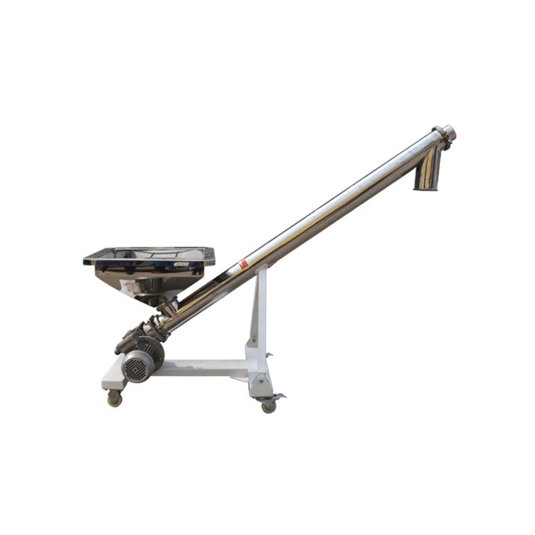 厂家定制倾斜螺旋输送机 粉末颗料上料机 倾斜式不锈钢螺旋输送机图2