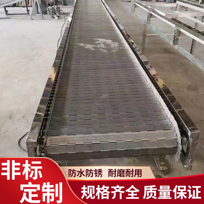 304不锈钢链板输送机工业重载吨包板链流水线压铸链板传送机厂家图3