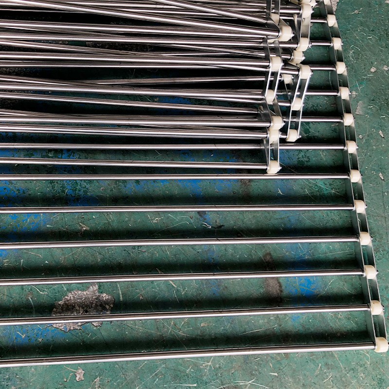 东莞供应不锈钢链条式输送带 金属链杆式输送带流水线链片胶轮图4