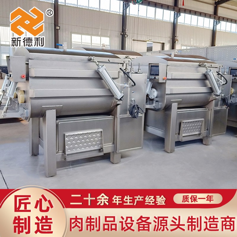 全自动变频牛肉双轴拌馅机鱼糜真空拌馅机水饺馅肉丸双绞笼拌馅机图2