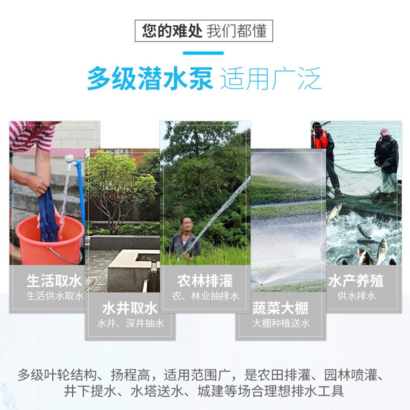 纳联家用抽水泵三相高扬程多级潜水泵小型立式农用灌溉单相清水泵图3