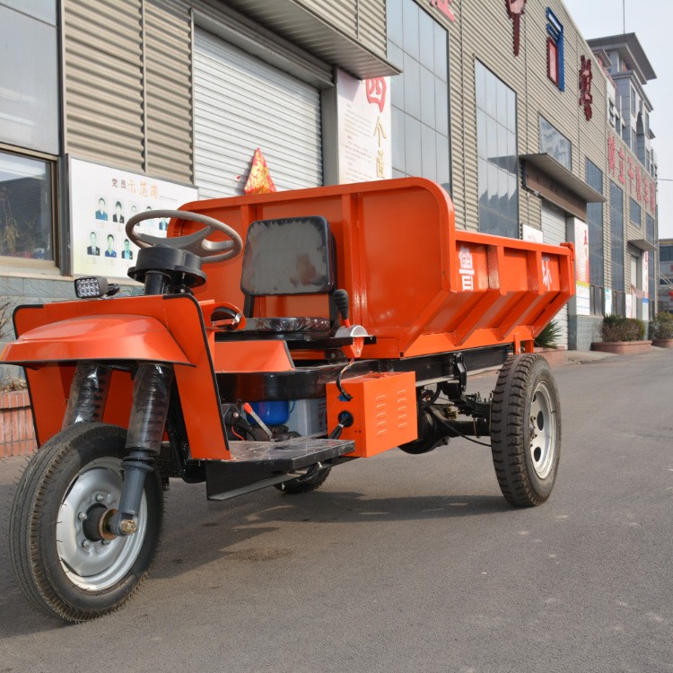 建筑工地电动三轮车 电瓶拉货自卸翻斗车 矿用工程运输车图3