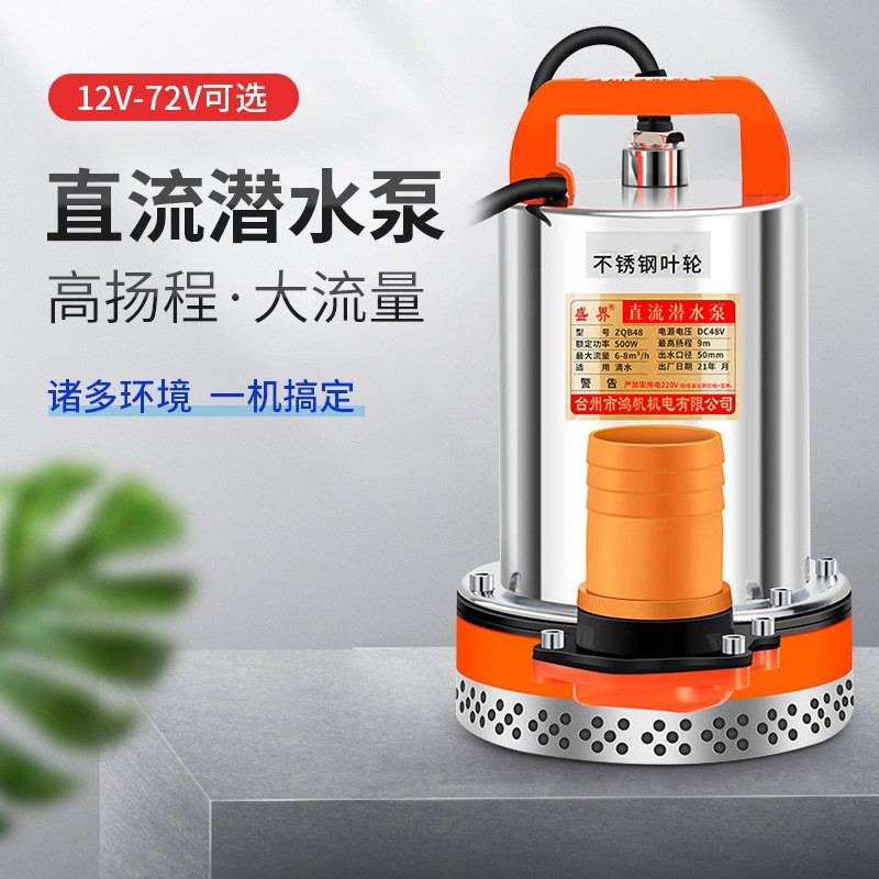 直流高扬程潜水泵电瓶电动车家用农用灌溉抽水泵12V24V水井抽水机图4
