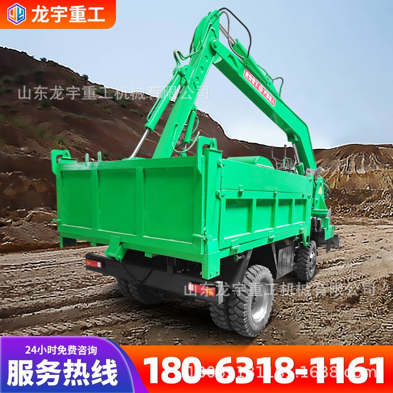 轮式四驱拉土拉沙用自卸车厢随车挖价格3吨5吨农用四不像随车挖图3