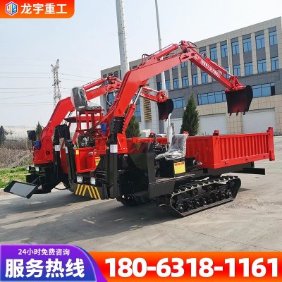 山区沼泽用橡胶履带四不像随车挖 6吨多功能全地形自卸履带运输车