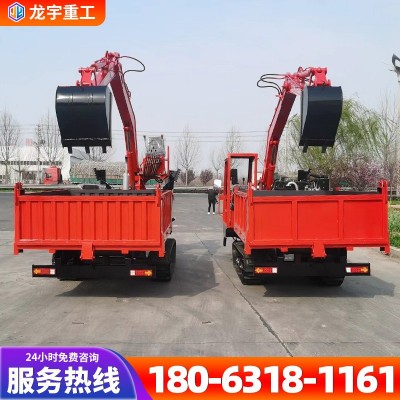随车挖全地形中小型运输车 多功能履带吊挖一体机泥地行走随车挖