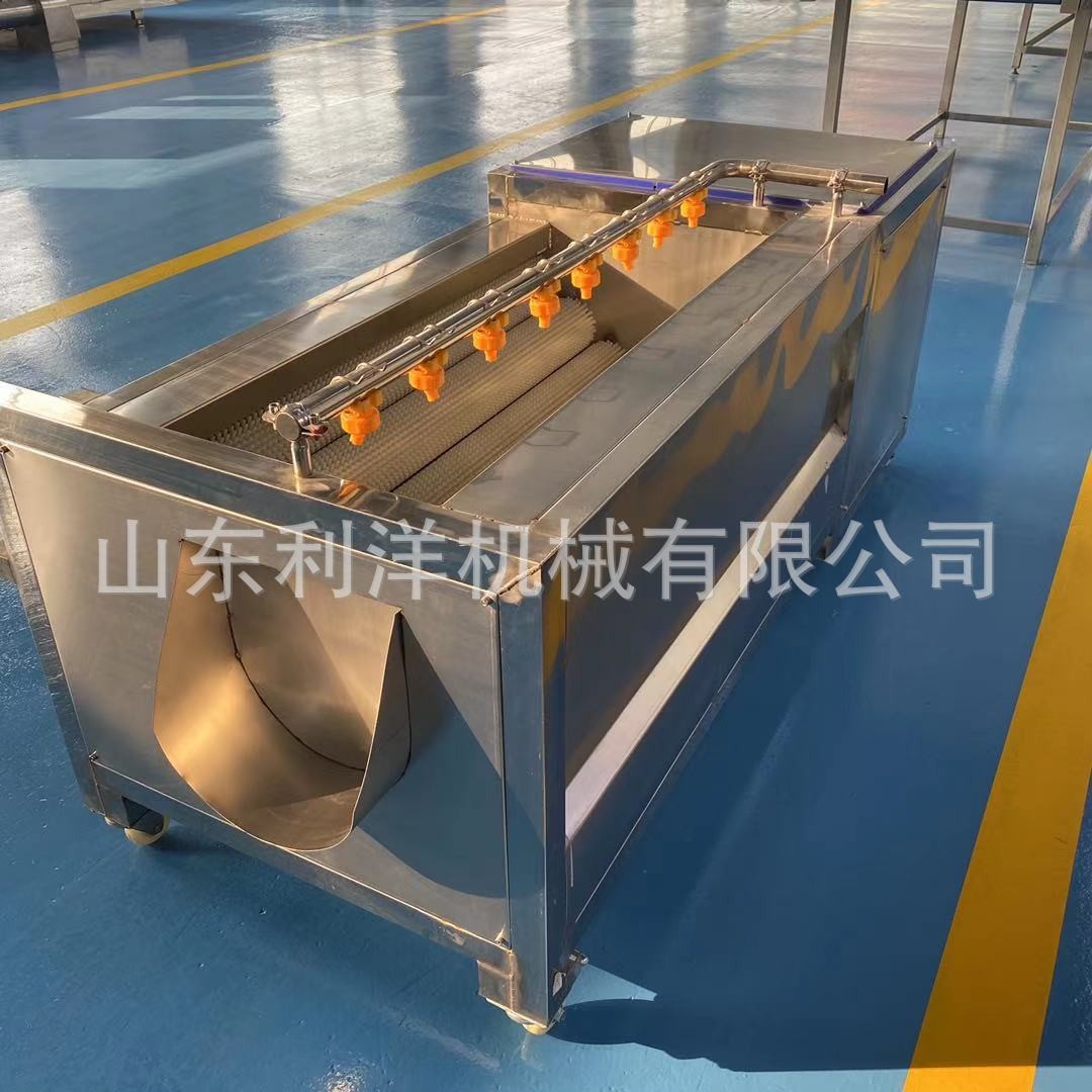 生姜脱皮清洗流水线 土豆毛辊去皮清洗线 食堂用臭氧果蔬清洗线图3