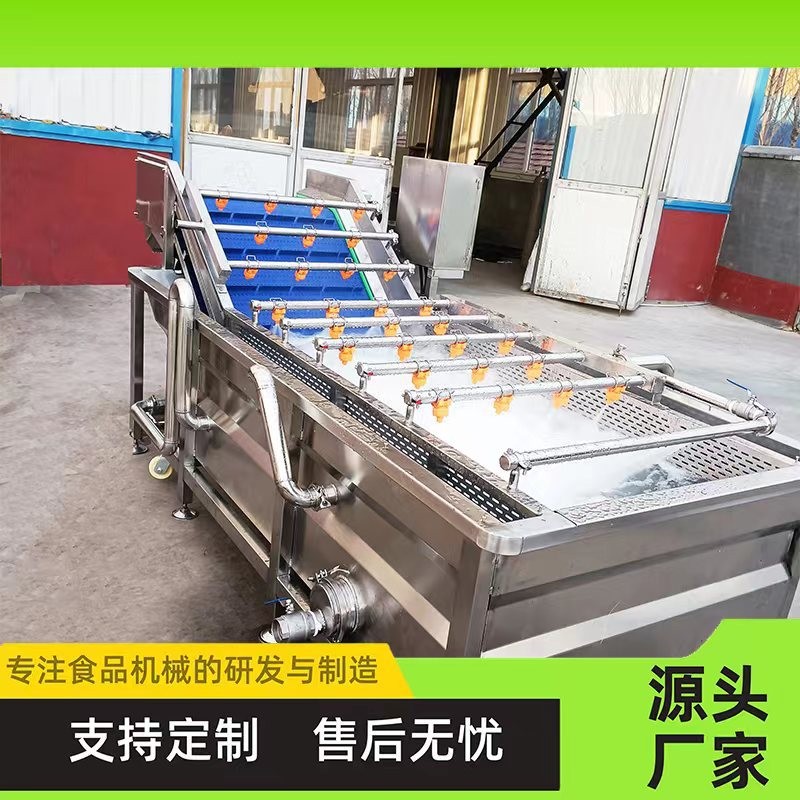 不锈钢油菜喷淋清洗线 供应香梨气泡清洗流水线 肉类清洗机设备图4