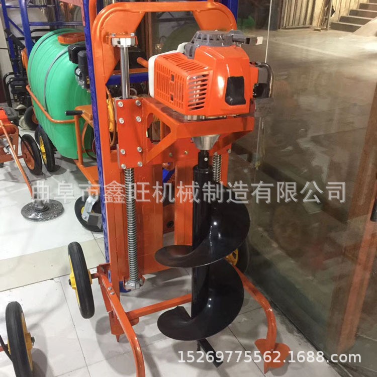 鑫旺大功率钻地打洞机手提式小型地钻机二冲程52cc汽油机挖坑机图4