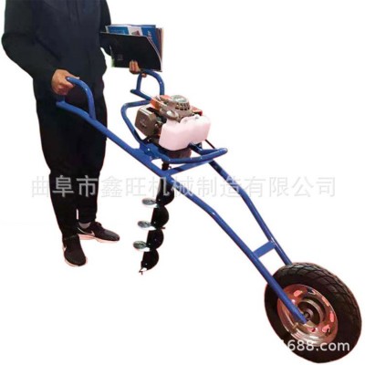 鑫旺大功率钻地打洞机手提式小型地钻机二冲程52cc汽油机挖坑机