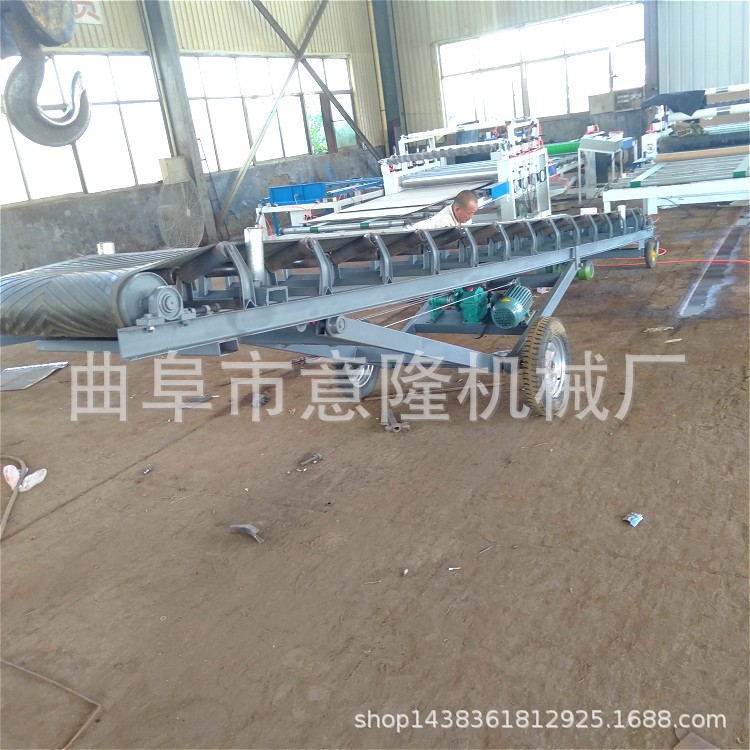 石渣倾角皮带传送机 砂散料槽型皮带输送机曲阜意隆批发直销价低图4