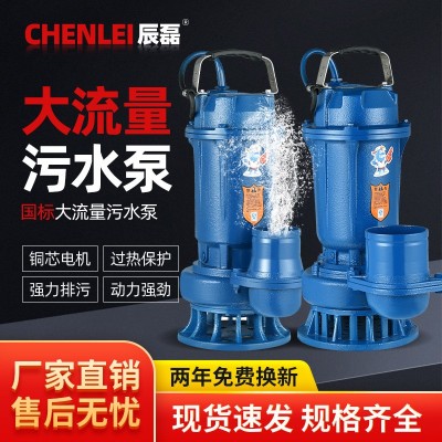 单相污水泵工程铜芯排污泵家用220V大功率大流量泥浆农用潜水电泵