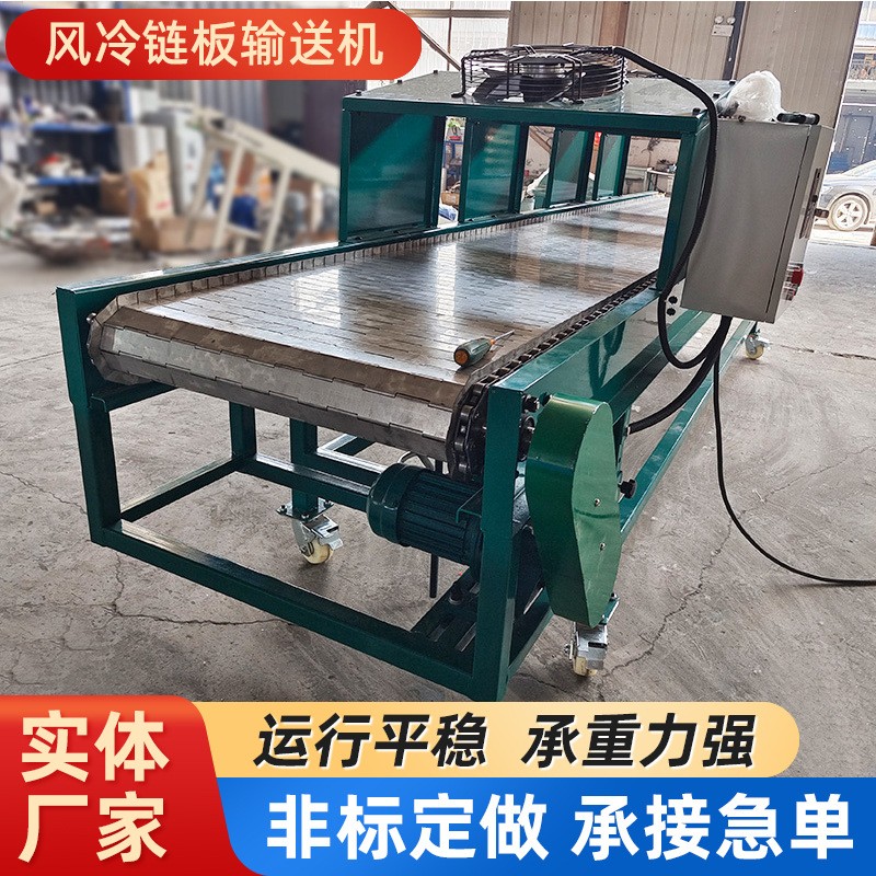 不锈钢风冷链板输送机食品果蔬冷却运输流水线不锈钢链板传送带