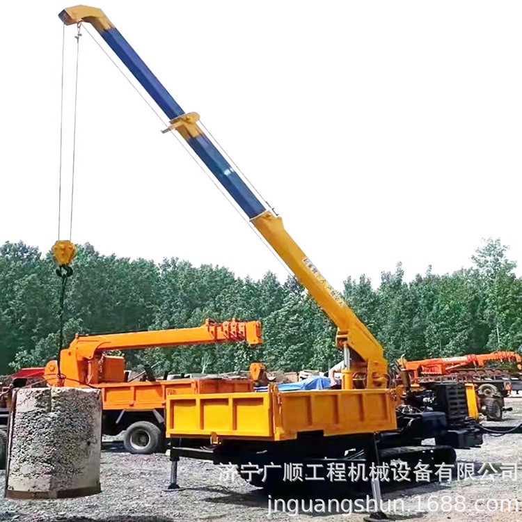 山路泥地行走履带吊车 小型履带吊车履带式起重机械 全地形起重机图5