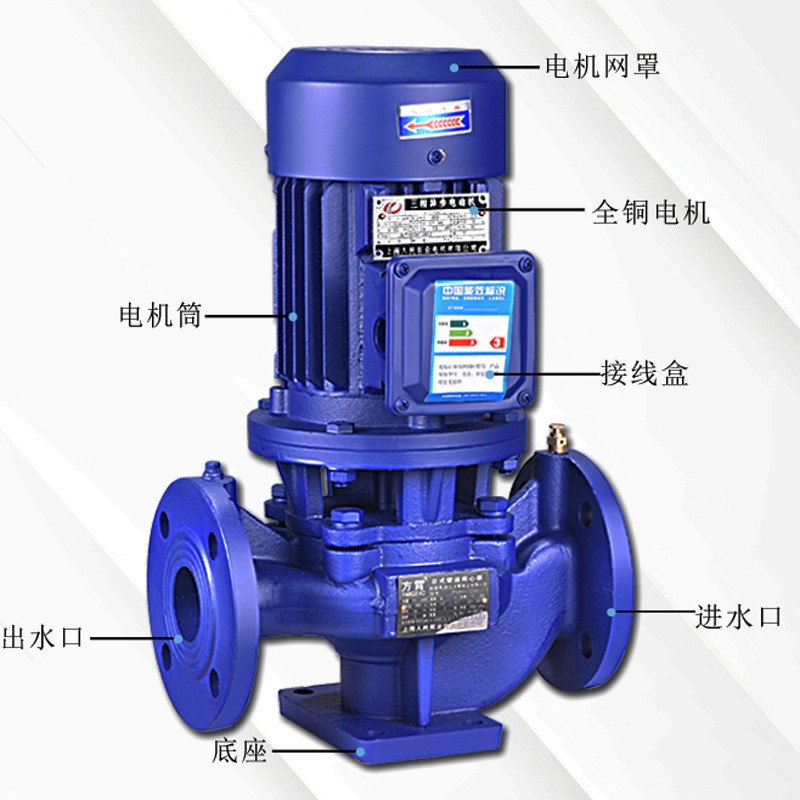 人民离心泵立式管道泵高温热水循环泵消防泵楼房增压泵图4