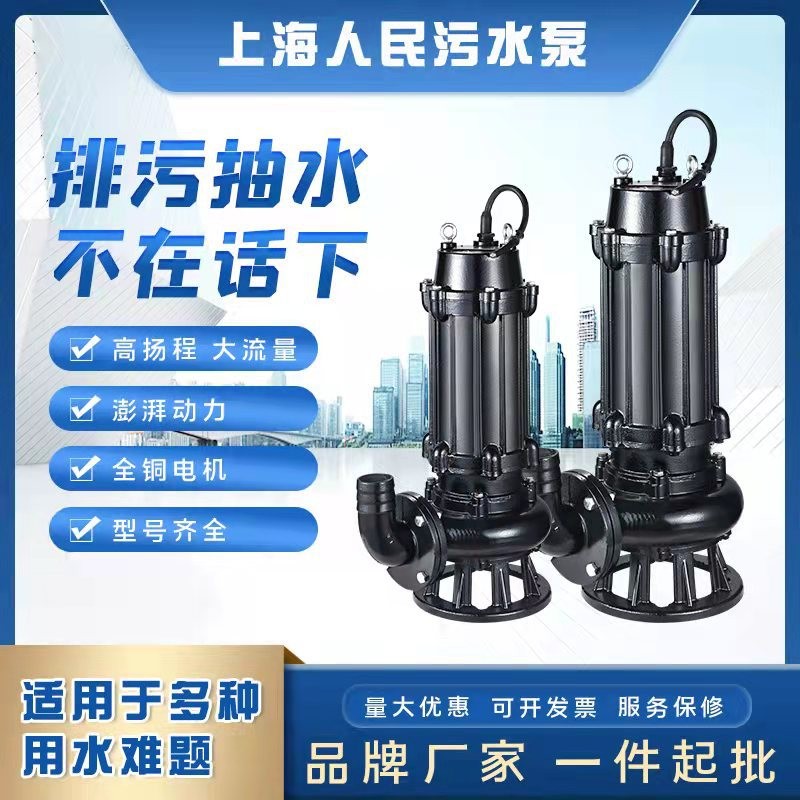 人民WQ污水泵大流量无堵塞排污泵JYWQ地下室工程潜污泵农用泥浆泵图2