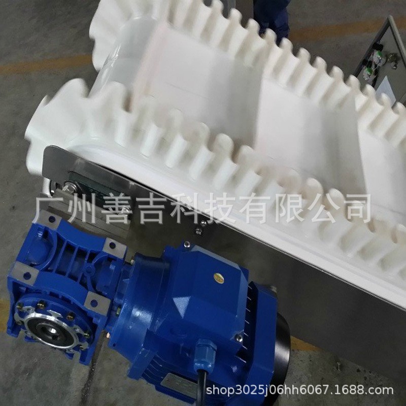 自动化生产流水线食品级皮带塑料网链板白色挡板带裙边爬坡输送机图5