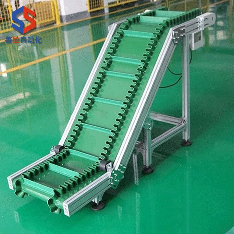 爬坡皮带输送机带储料斗提升机传送机不锈钢食品级裙边皮带输送机图3