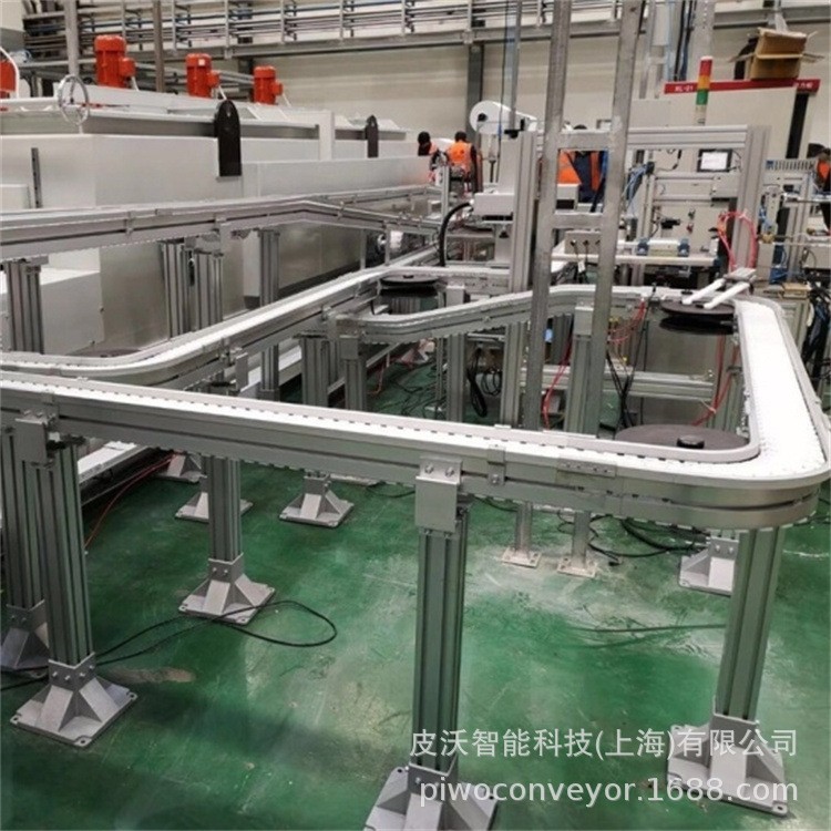 小型托盘食品医药输送机 纸箱环形POM平顶柔性链 标准铝型材输送图3