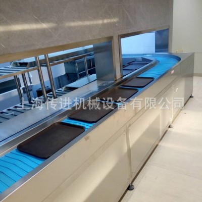 企业单位食堂餐盘传送带 餐具输送机 供应洗碗机流水线 传送带