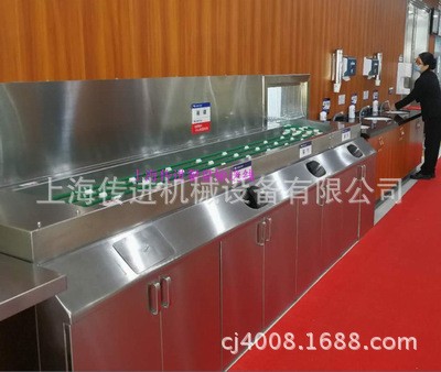 圆带餐盘输送机 台州单位食堂餐盘输送机 传进机械厨房收盘传送带图4