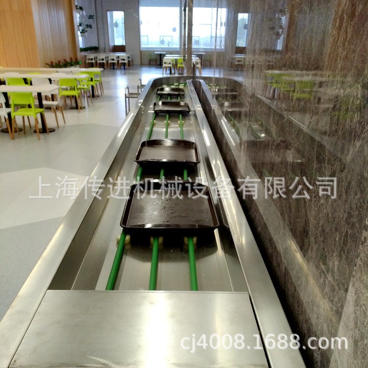 圆带餐盘输送机 台州单位食堂餐盘输送机 传进机械厨房收盘传送带图3