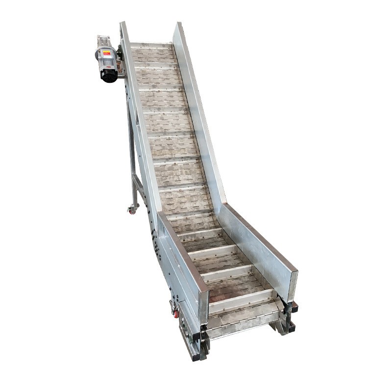 304不锈钢链板提升机颗粒物料爬坡上料机耐热防腐水泥链板输送机图5