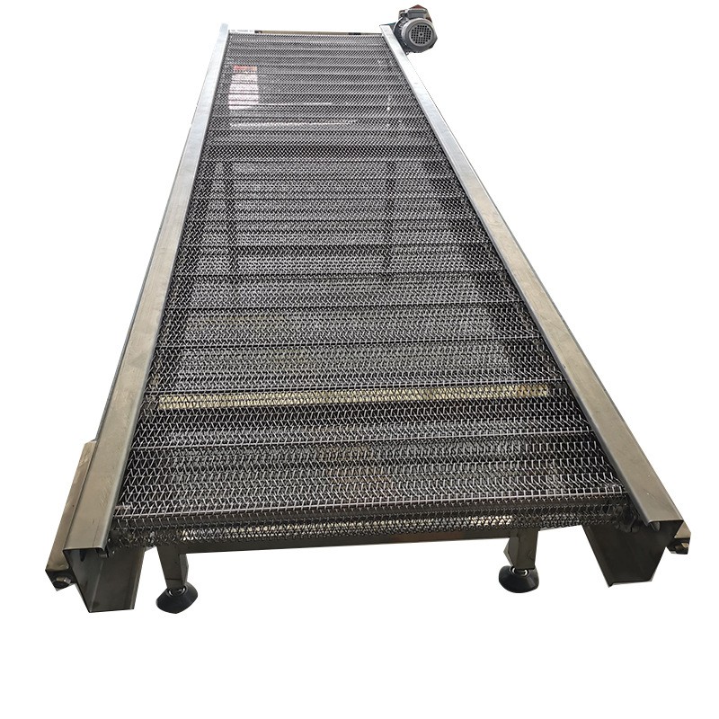 不锈钢网带输送机耐高温油炸食品冷却加工流水线金属网带式输送机图5