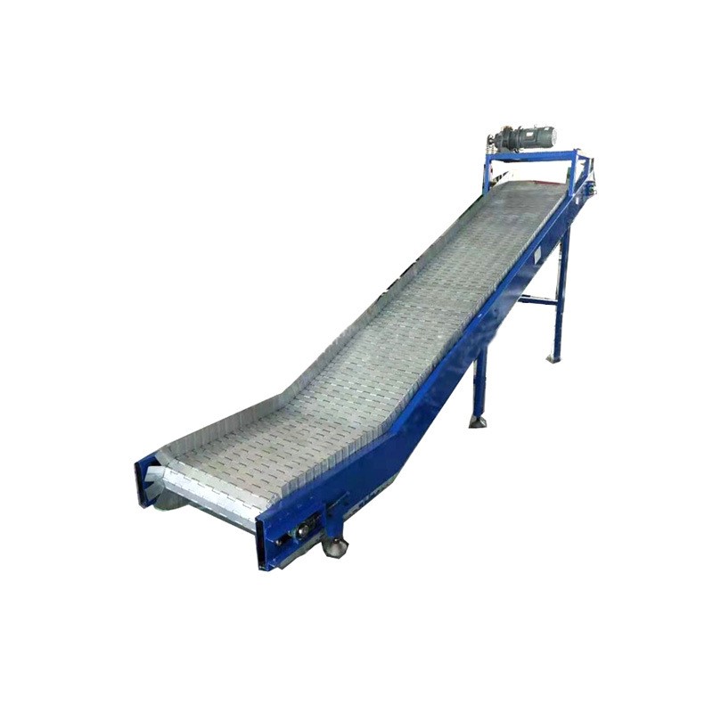 不锈钢链板输送机爬坡料斗式链板提升机扣板式传送带刮板机排屑机图5