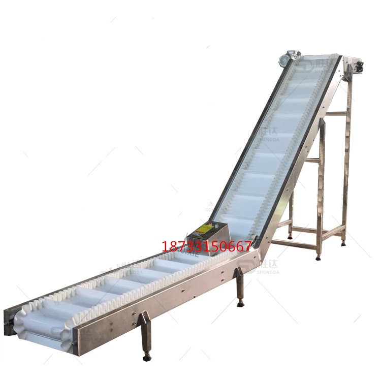 食品级不锈钢大倾角皮带传送机爬坡机花生米提升上料机茶叶输送机图5