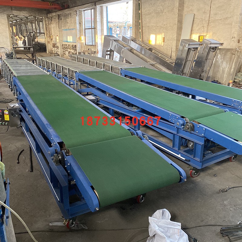 纸箱装车皮带机动力伸缩滚筒线装卸车输送机塑筐移动卸货传送带